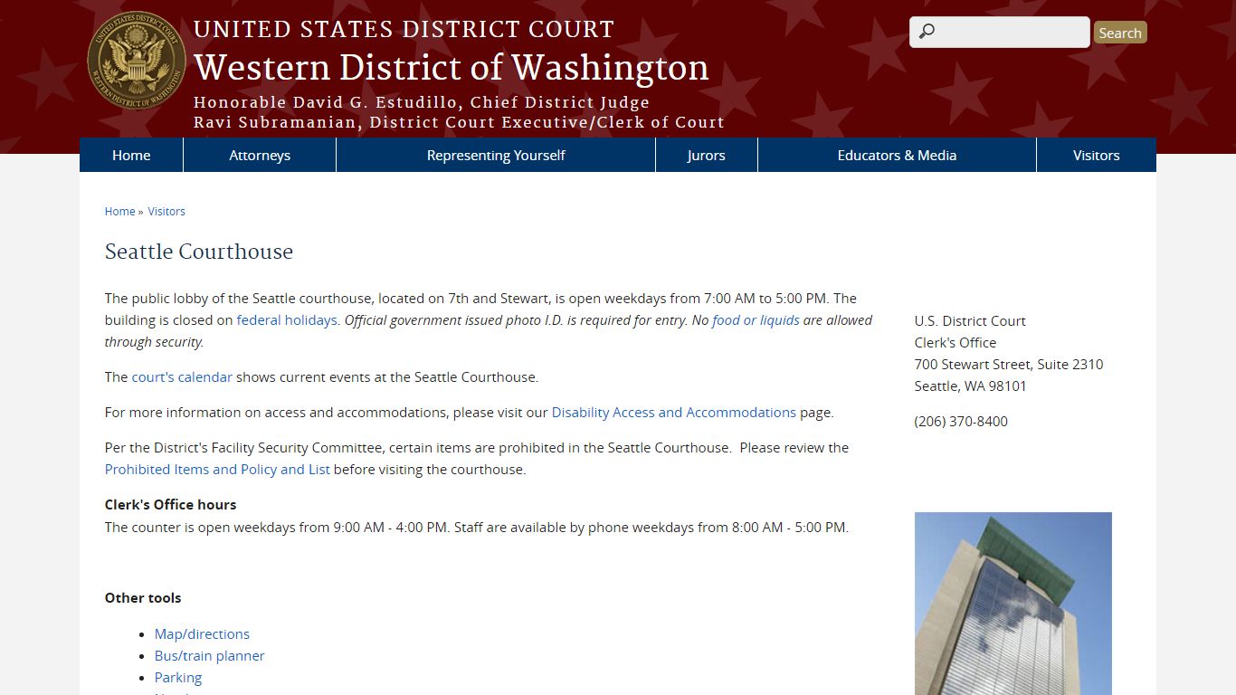 Seattle Courthouse | Western District of Washington - United States Courts